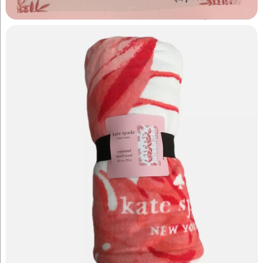 Kate Spade Oversized Beach Towel/Blanket- Flamingo Print - New With Tags
